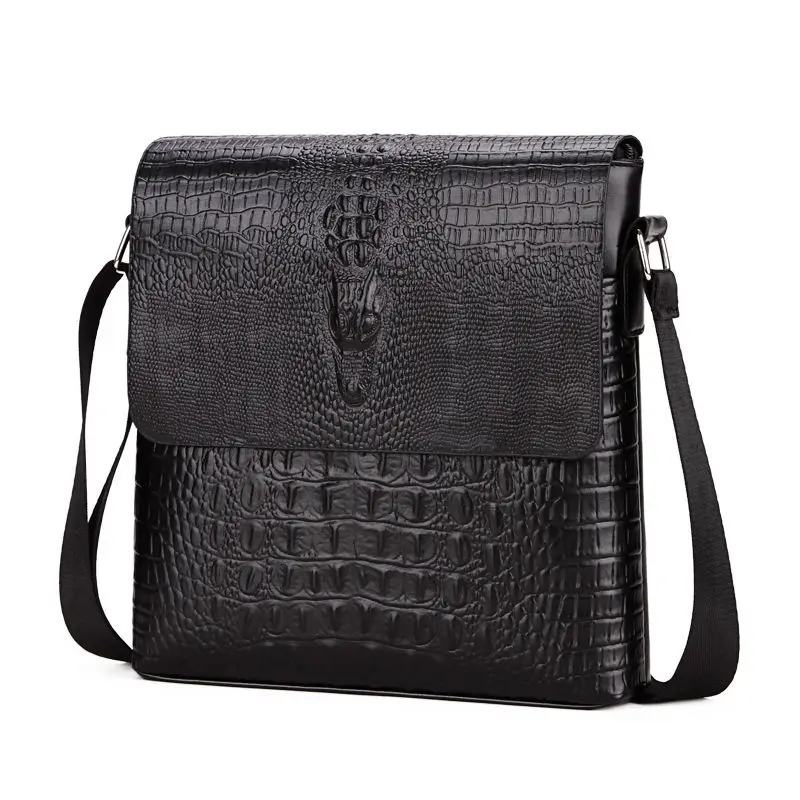 

New Luxury Fashion Alligator Business Men's Handbags Pu Leather Male Shoulder Bag Vintage Crossbody Boy Messenger Briefcase Bag