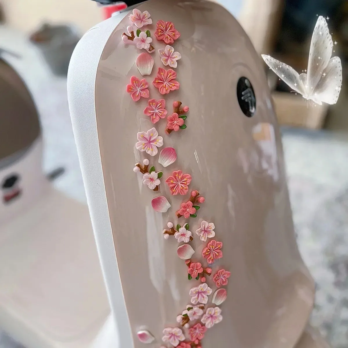 Peach Blossom Car Decal DIY 3D Sticker for Electric Vehicles Motorcycle Accessories Flower Ornaments Small Decorations