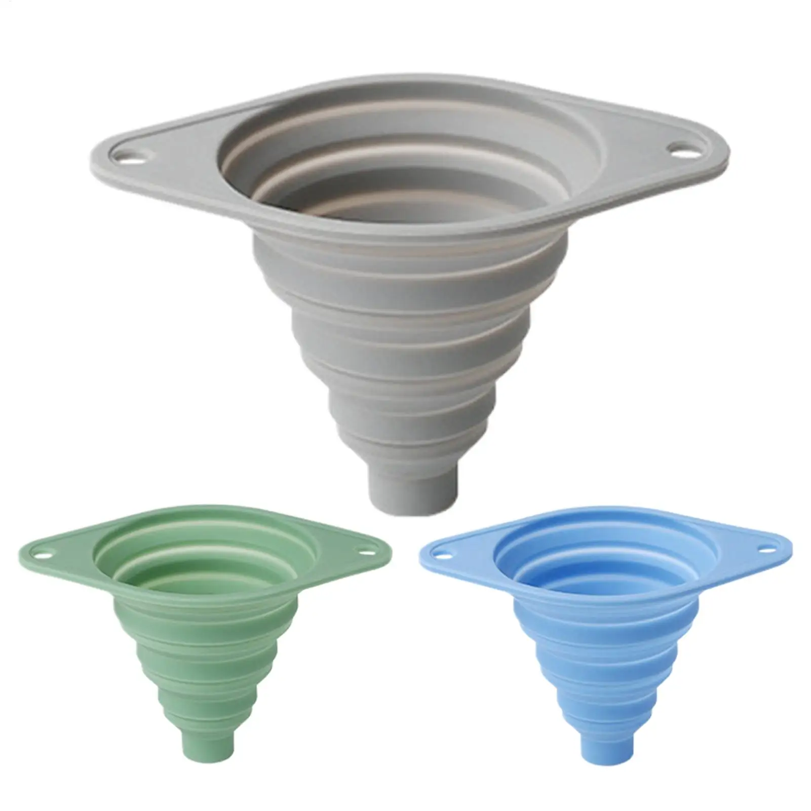 Silicone Foldable Funnel Foldable Wide Mouth Filler Funnels for Kitchen Use Filling Bottles Canning Cooking and Water Powder
