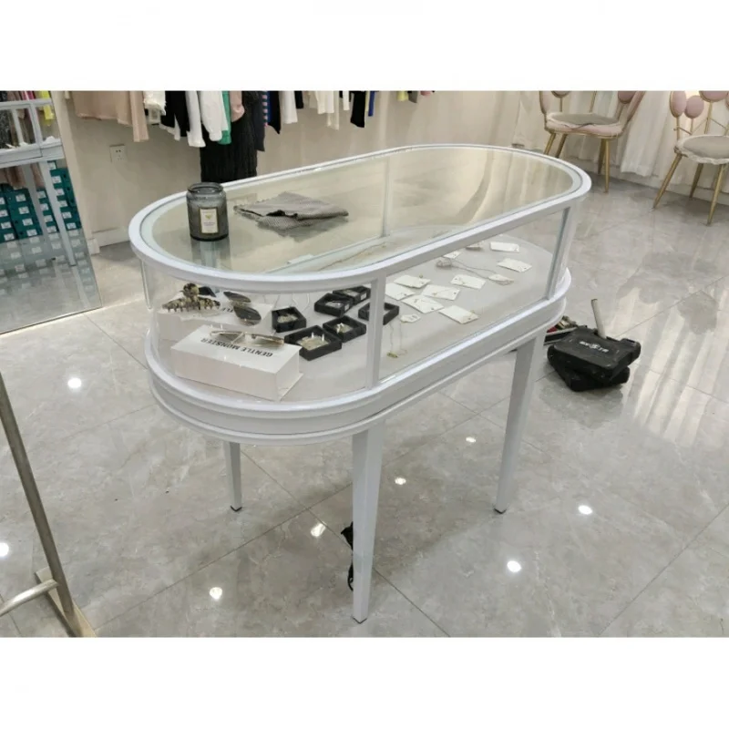 Custom.Customized Ornament Shop Showcase Runde Glas-Schmuckvitrine Jade Jade Ring Display-Zähler