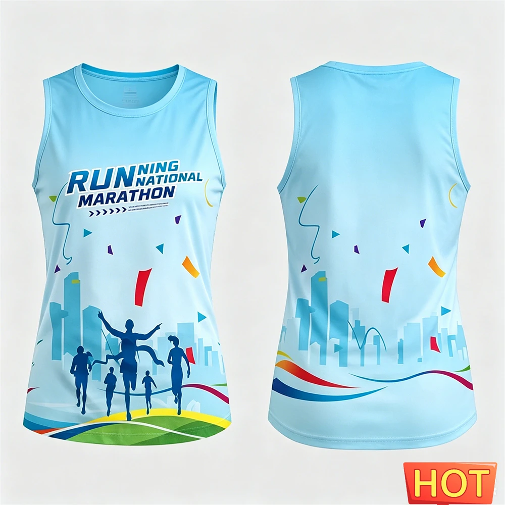 Professional Marathon Running Sports Men's Tank Top Fashion Gym T-shirts Outdoor Training Vest Summer Quick Dry Sleeveless Shirt