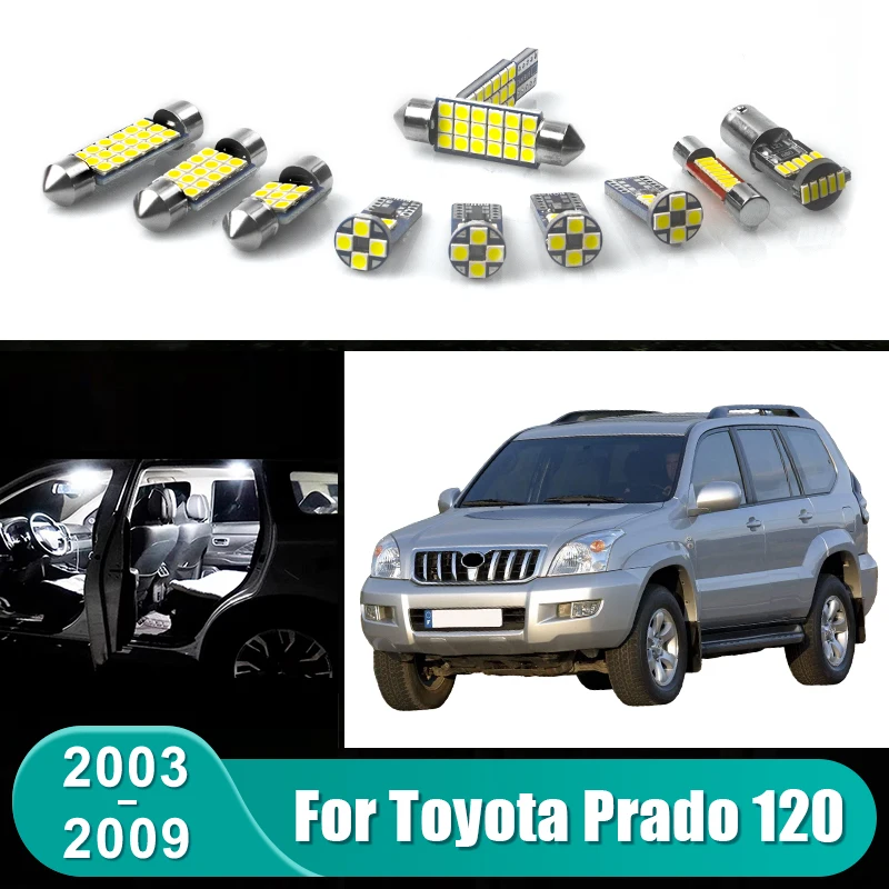 For Toyota Land Cruiser Prado 120 FJ120 2003 2004 2005 2006 2007 2008 2009 Car LED Interior Lamp Vanity Mirror Light Accessories