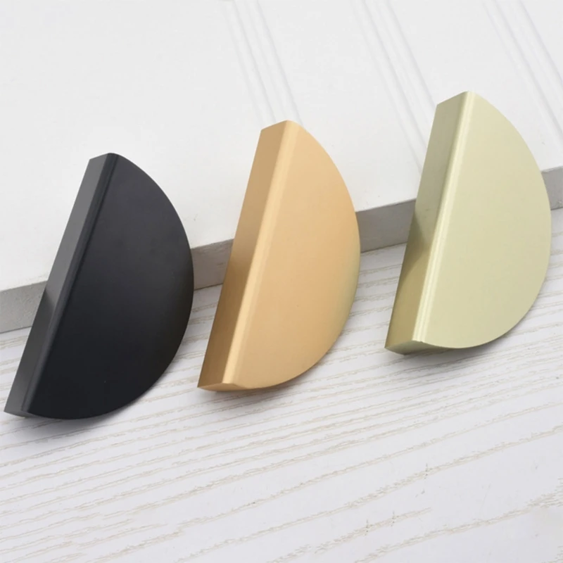 

Y1UD Aluminum Alloy Drawer Pulls Cabinet Cup Pulls Kitchen Hardware Cabinet Handles Drawer Handles Knobs Half Moon Pull