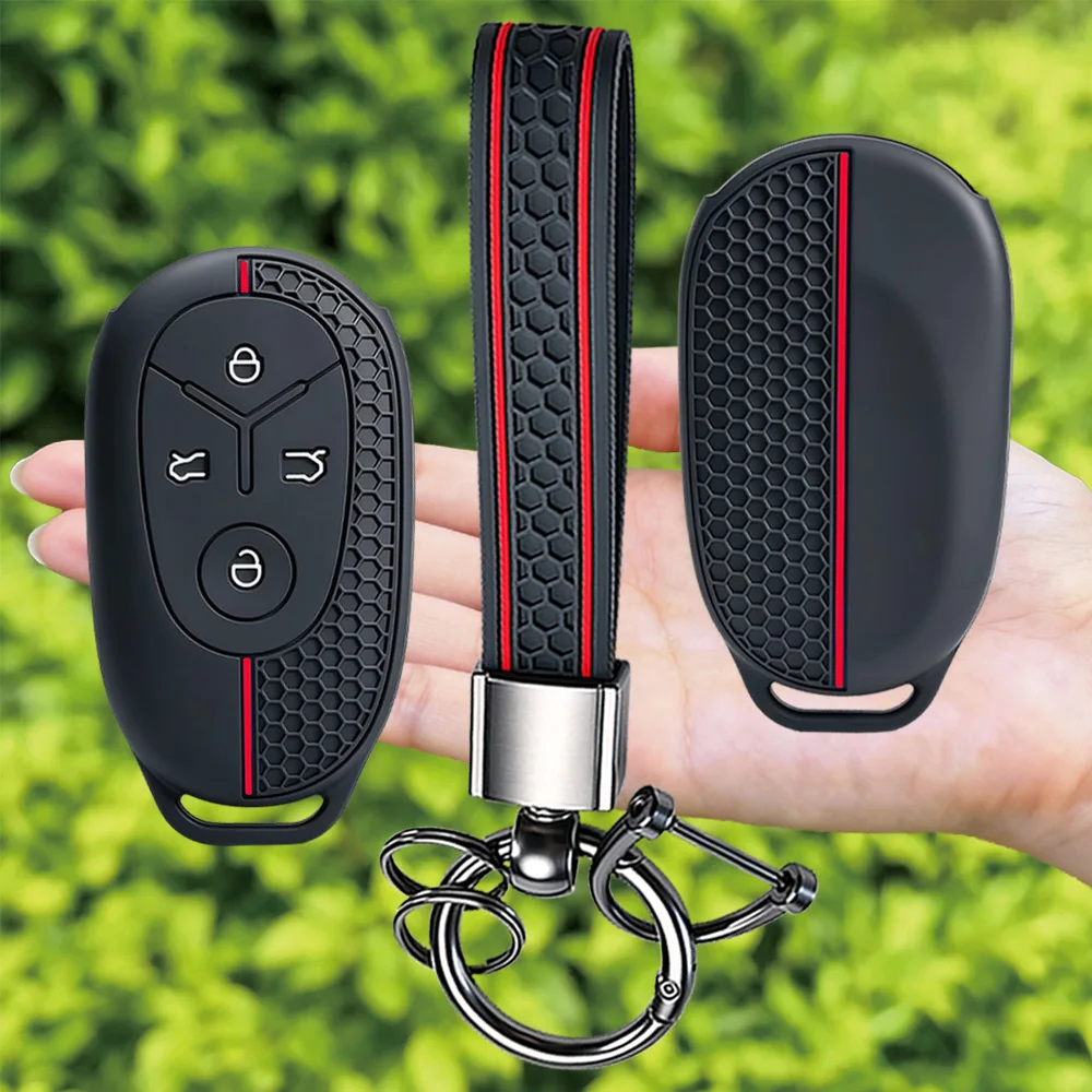 KeyChain Car Key Case Cover For Geely Star Vow Geome Emgrand X7 EX7 Coolray Original Silicone Auto Remote Key Shell Accessories
