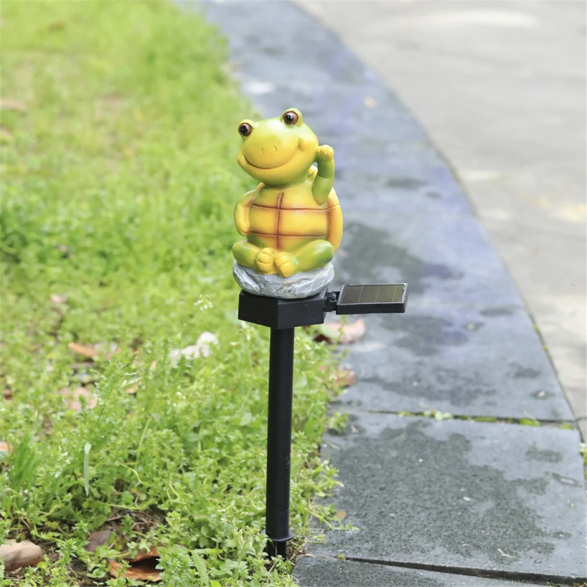 Casa de resina solar luz ao ar livre à prova dwaterproof água led dos desenhos animados plugue à terra luz decoração do jardim gramado paisagem lâmpada, b