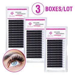 0.07 C/D Curl 3Pcs/Lot 3D-9D Volume Eyelash Extension New Products Hot Selling Individual Eyelashes