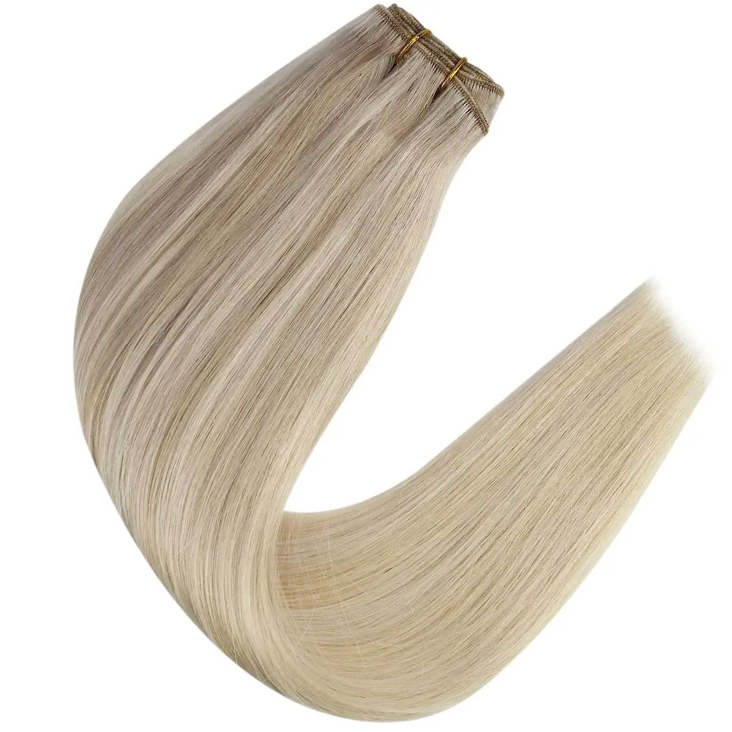 Full Shine Haar bündel 100% Echthaar Schuss verlängerungen Ombre Blondine 100g nähen in seidig gerade Remy Haut Doppels chuss