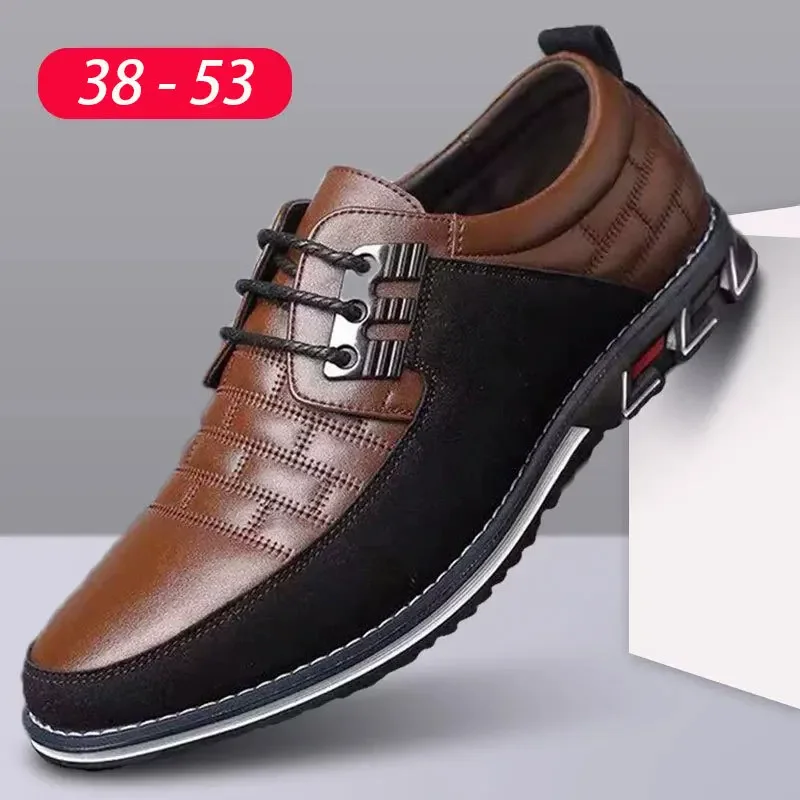 Men Business Casual Shoes Lace-up PU Leather Shoes Plus Size Formal Sneakers for Men Wedding Party Office Oxfords Dress Shoes 53