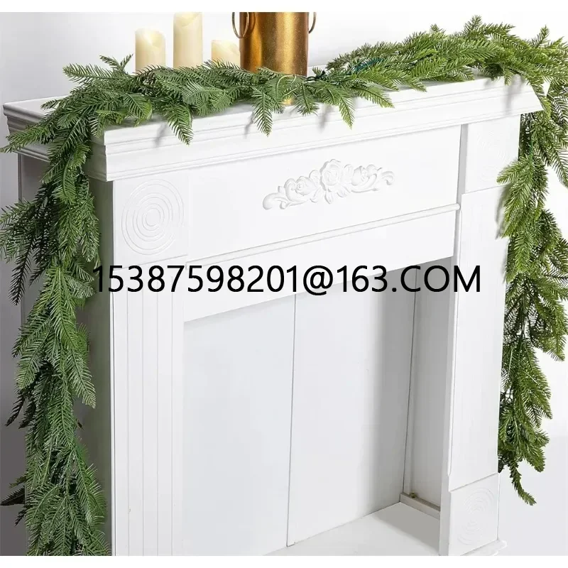 Christmas Garland Norfolk Pine Garland Artificial Faux Greenery Wreath Rustic Table Runner Holiday Indoor Mantle Decor Supplies