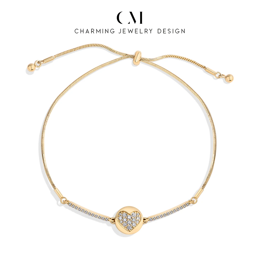 CHARMING Romantic love Shining Moissanite Snake Chain Bracelet Adjustable bead for Women 925 Sterling Silver Party Birthday Gift