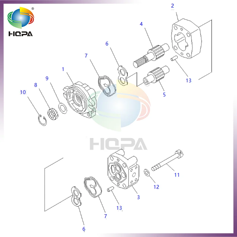 705-41-01050 7054101050 HYDRAULIC PUMP P.P.C. PUMP SEAL KIT FOR KOMATSU BULLDOZER D155A D60P D65E D65EX D65P D65PX D85E D85ESS