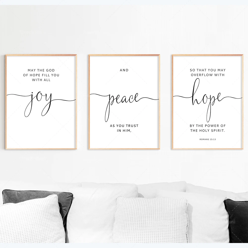 Romans 15:13 Bible Verse Art Printable Scripture Verse Christian Home Decor Canvas Painting Living Room Wall Poster