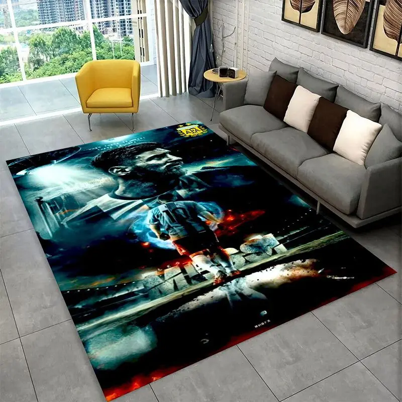 Football Goat M-Messi Sport Non-Slip Area Rug for Living Room,Bedroom,Playroom,Soft Carpet Floor Mat Home Decor Rug Kids Room