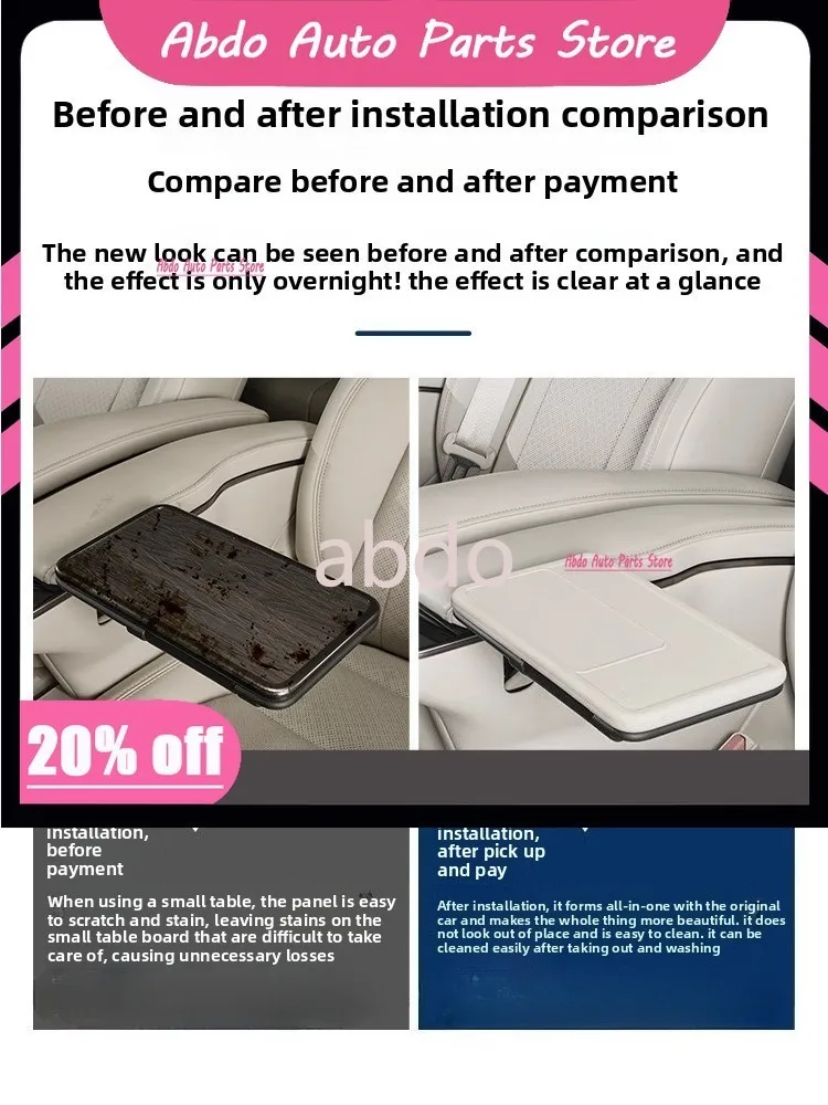abdo For Toyota 40 Series Alphard/LM/Vellfire Car Middle Row Small Table Silicone Pad Protective Cover Cushion Interior Accessor