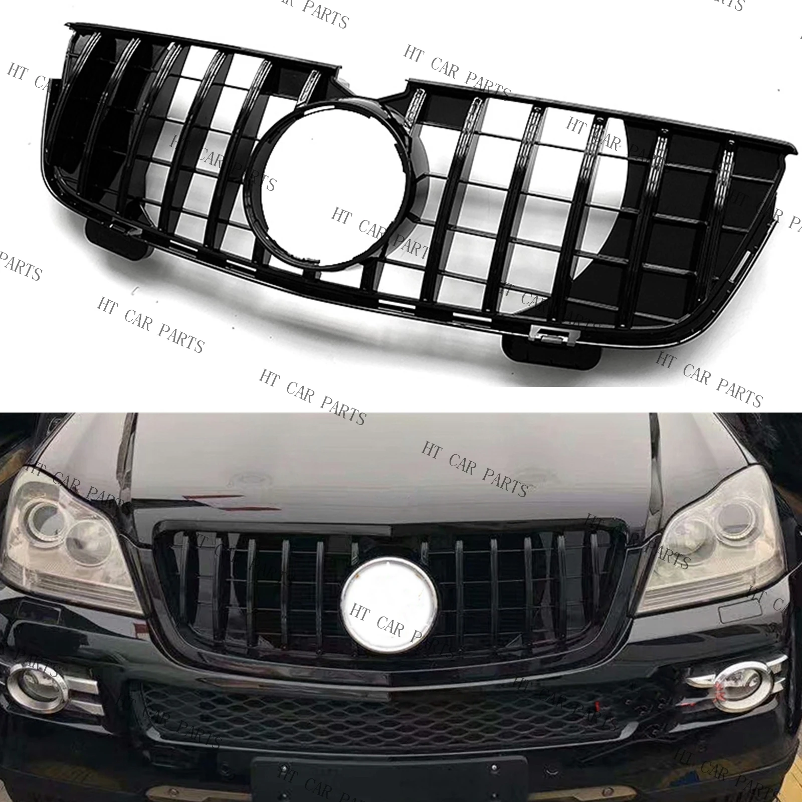 For Mercedes-Benz GL-Class X164 2007-2012 GL450 2010-2012 GL350 1 PCS Black GT Style Front Bumper Grille