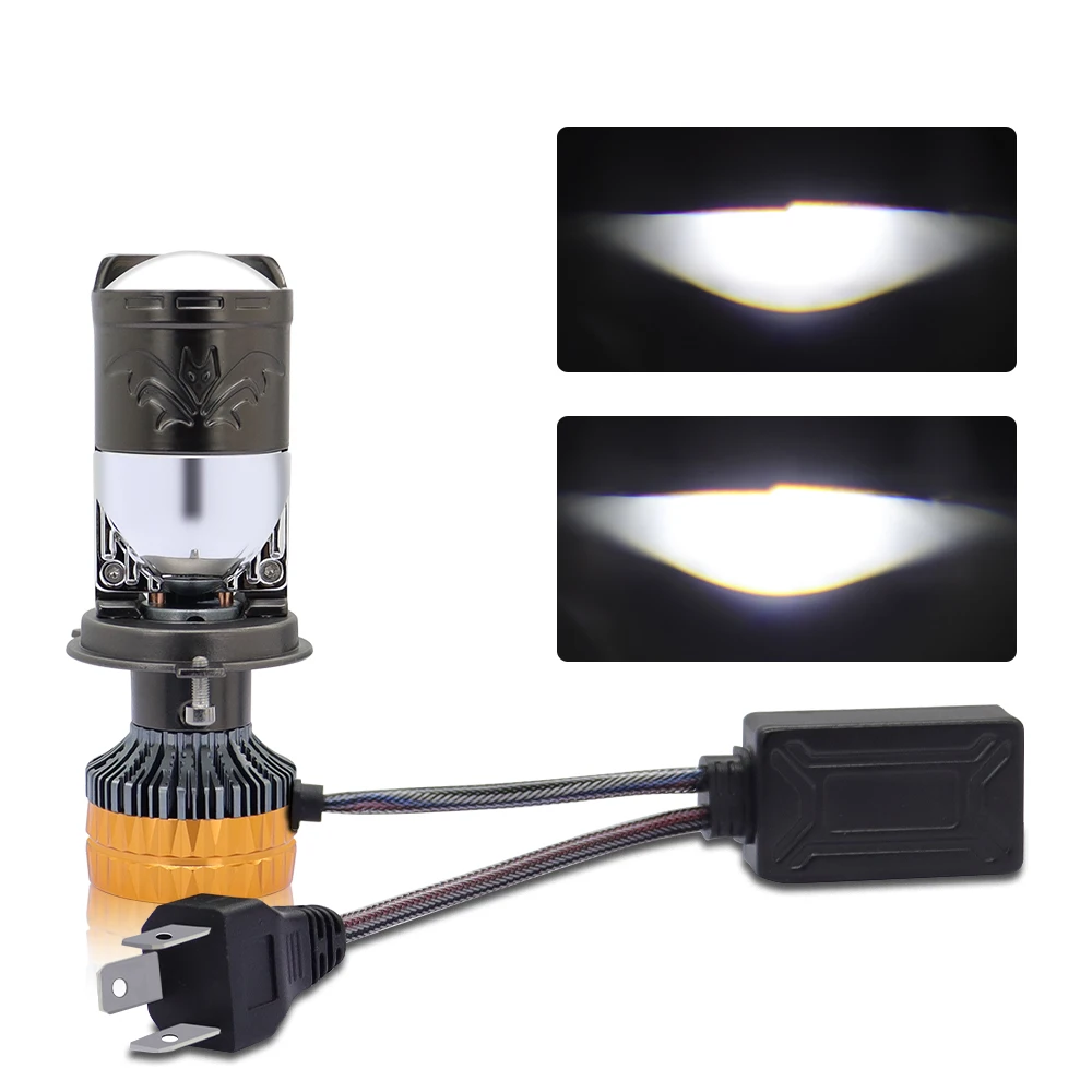 220W Bright Light H4 LED Projector Lens H4 Car Mini Headlights Bulbs K4 H4 Auto Bulbs Headlight 1800LM Headlight Spotlight 12V
