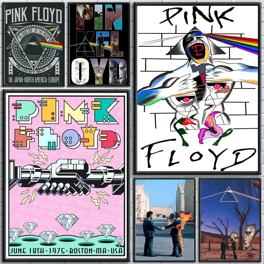 Rock P-Pink Floyds Poster Room Wall Art Decor Waterproof Stickers For Home Bar Bedroom Decoration