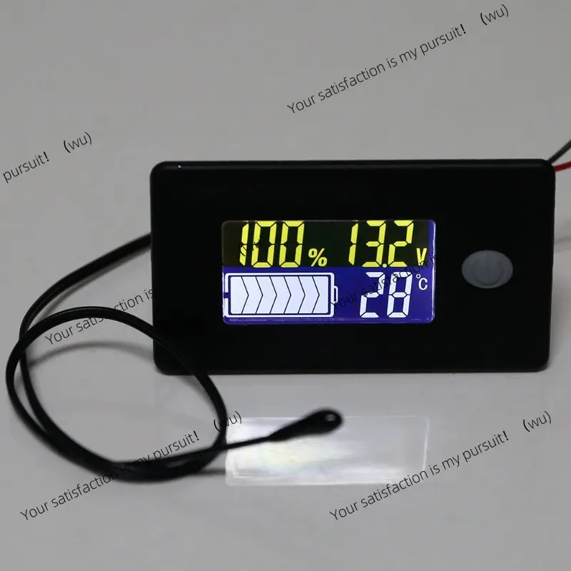 DC 10~ 100V LiFePO4 Lead Acid Battery Capacity Indicator, Digital Voltage Meter Temperature Monitoring 12/24/36/48/96V