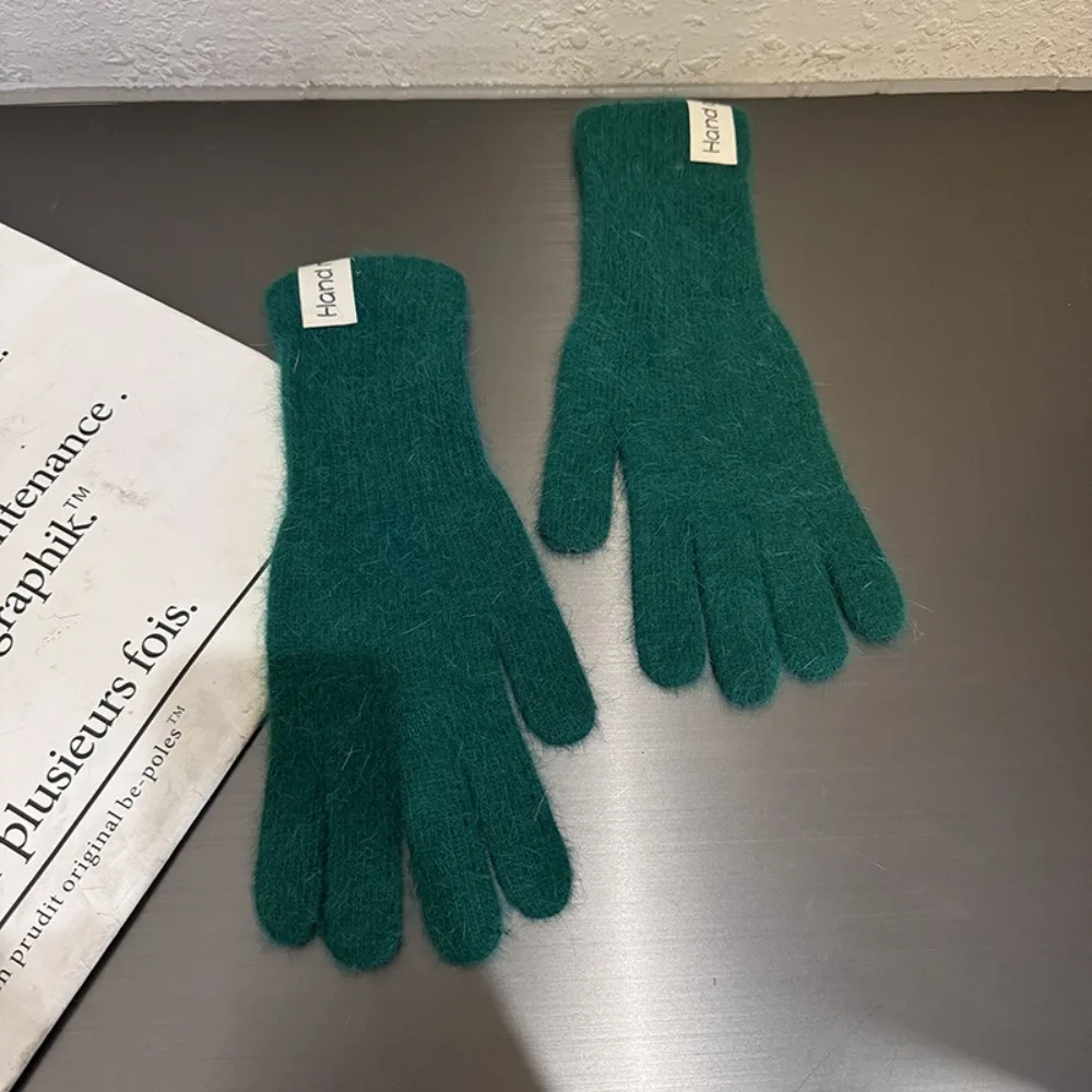 Full Finger Women Winter Warm Gloves Candy Colors Protection From Cold Touch Screen Knitted Gloves Elasticity Windproof