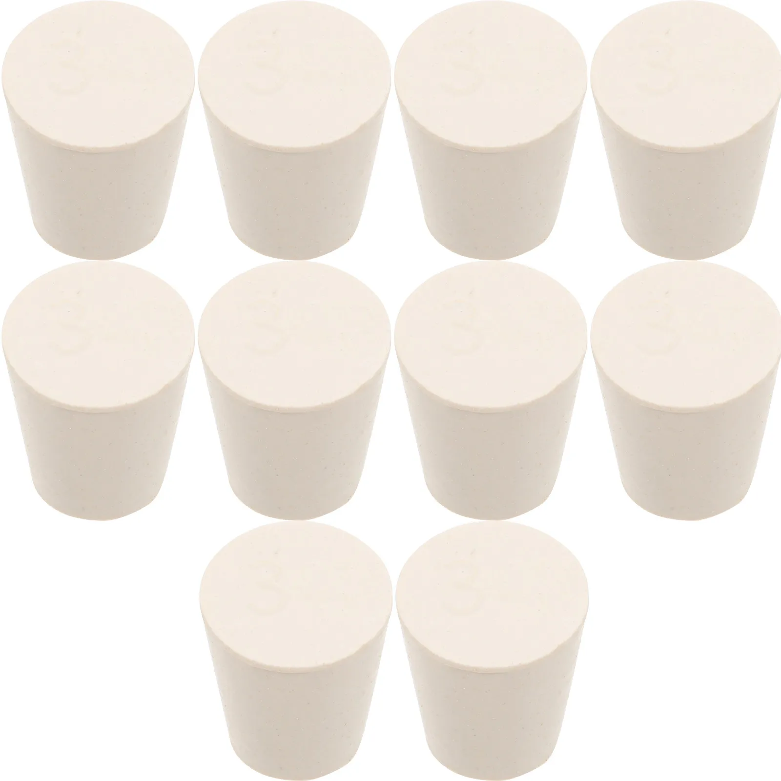 10Pcs Rubber Stopper Tapered Hole Plugs Soft Flexible Seals for Lab Flask Tube Drain Bottle Sealing Replacement Rubber Plugs - view 3