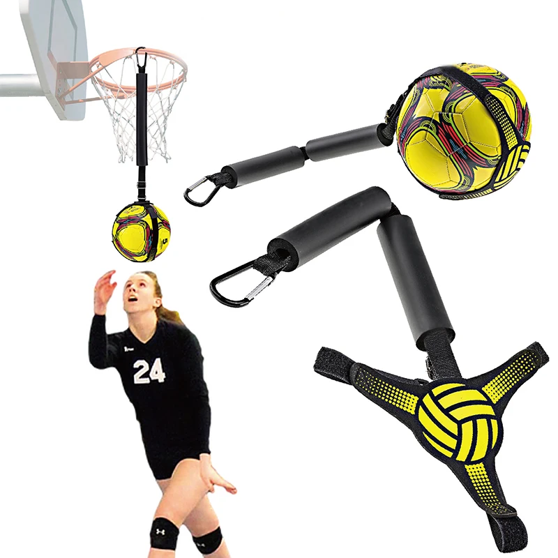 Volleyball Spiking Training Aid Adjustable Belt Solo Serve Training Equipment Bouncing Train Rope Beach Volleyball Accessories