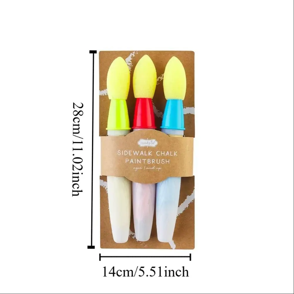 Sponge Head Brush Sidewalk Chalk Paint Brush Set Painting Environmentally Friendly Pedestrian Children's Brush Set Card Making