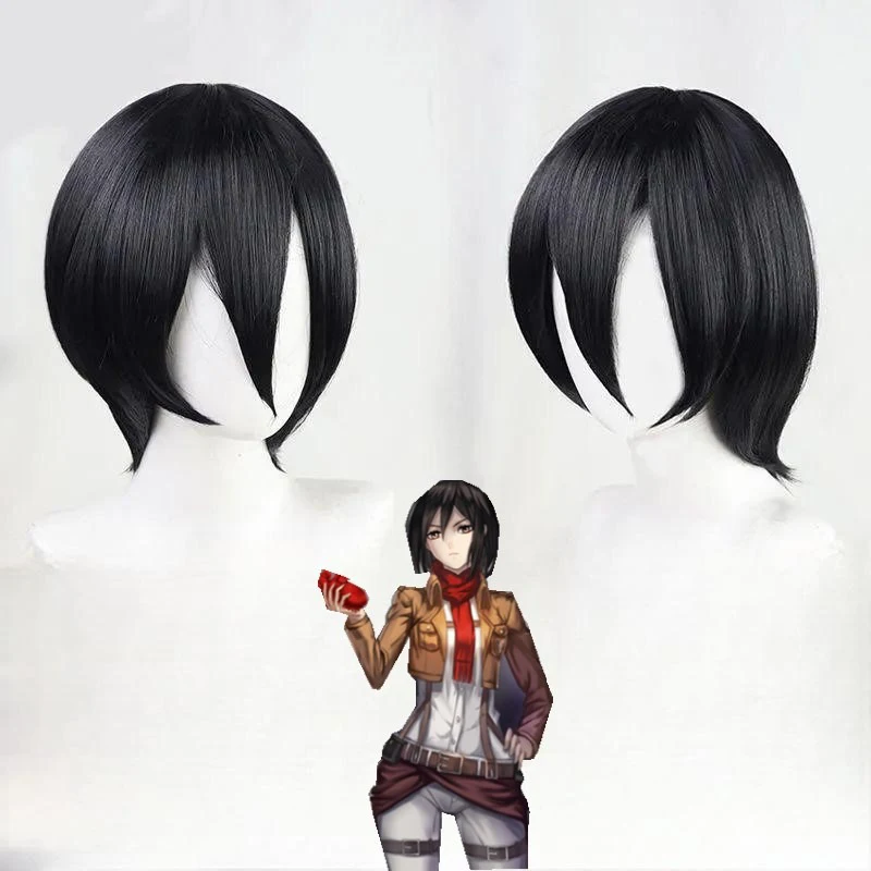 Mikasa·Ackerman Cos Headgear Ball Woman Universal Contour The Face Short Hair Anime Attack on Titan Heroine Modeling Wig