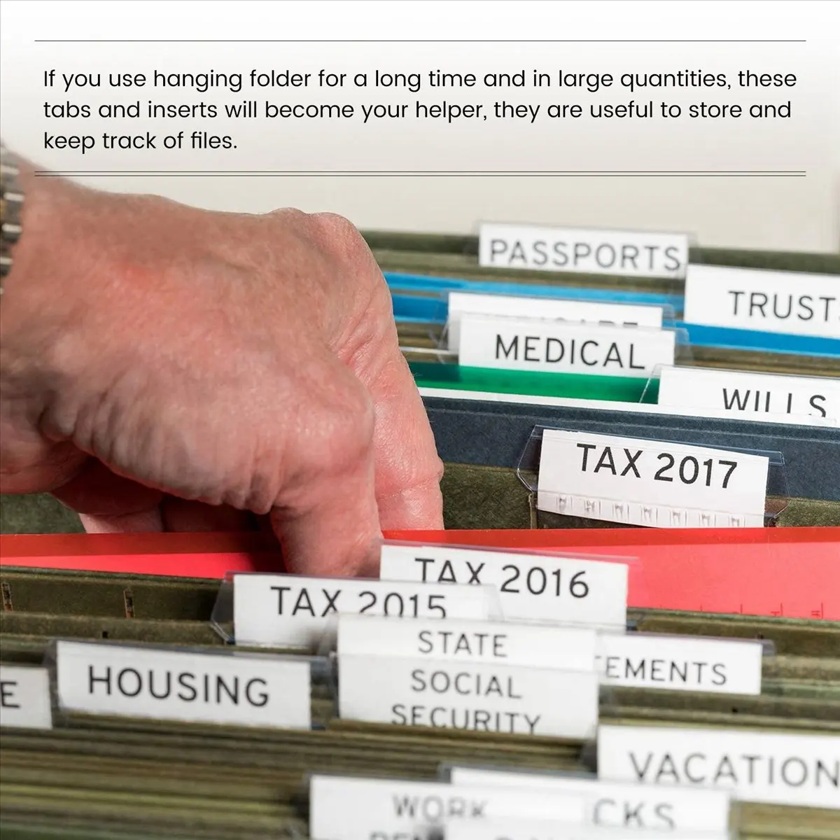 A271Z~120 Sets 2 Inch Hanging Folder Tabs and Inserts for Quick Identification of Hanging Files Hanging File Inserts A