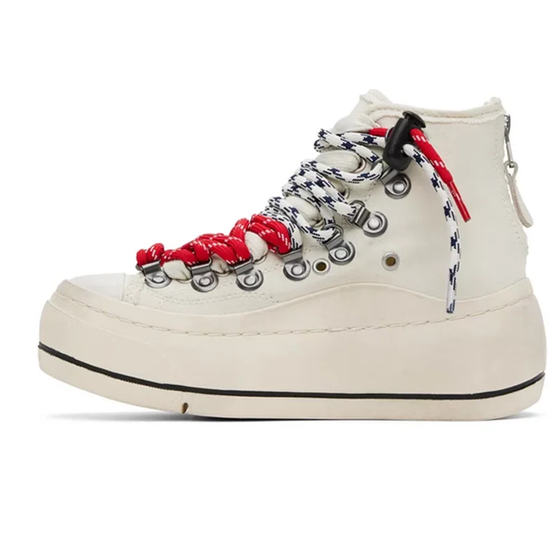 2025 aumentar sola grossa combinando cor lona retro sapatos de tabuleiro clássico sapatos femininos sapatos esportivos casuais