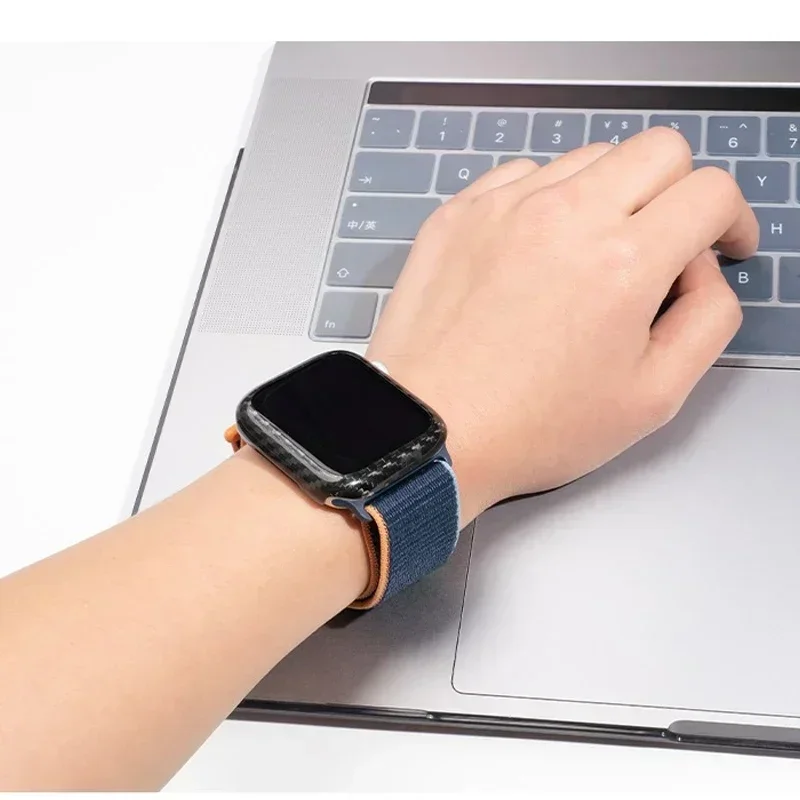 Carbon Fiber Protector Hard Cover For Apple Watch Case 44mm 45mm 41mm 40mm iWatch Not Glass Apple Watch Series 9 8 7 6 5 4 3 SE