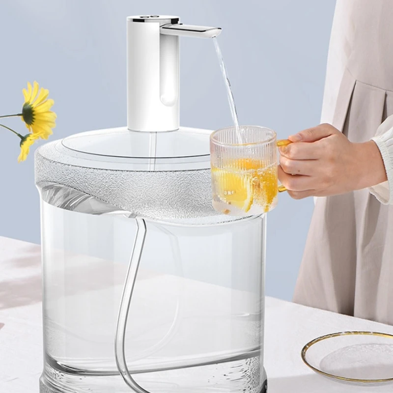 ปั๊มน้ำไฟฟ้าสำหรับขวดเครื่องจ่ายน้ำดื่มแบบชาร์จ USB เสียงเบาปั๊มขนาดเล็กสิ่งประดิษฐ์ดูดทนทานใช้งานง่าย