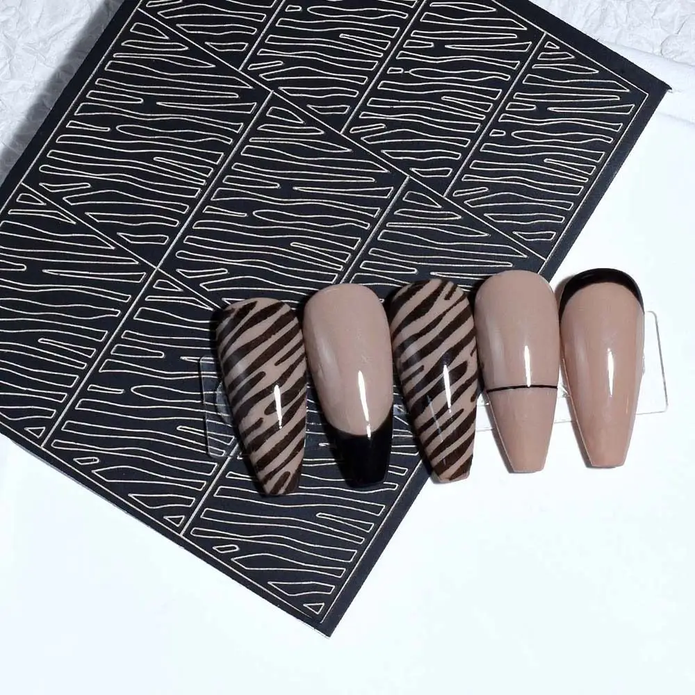 Nail Art Decorations Hollow Spray Nail Stickers Checkerboard Plaid Manicure Accessories Template Nail Decals DIY Nail Art Tools