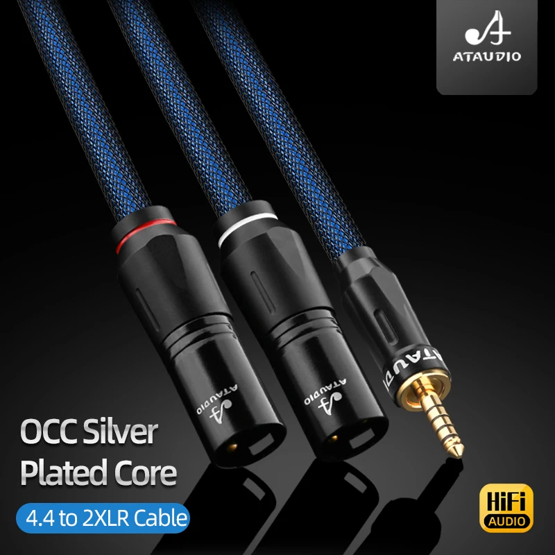 HiFi 4.4mm to Dual XLR Cable OCC Silver-Plated 4.4mm/2.5mm to 2XLR Male or Female Balanced Audio Cable for Headphone Amplifier