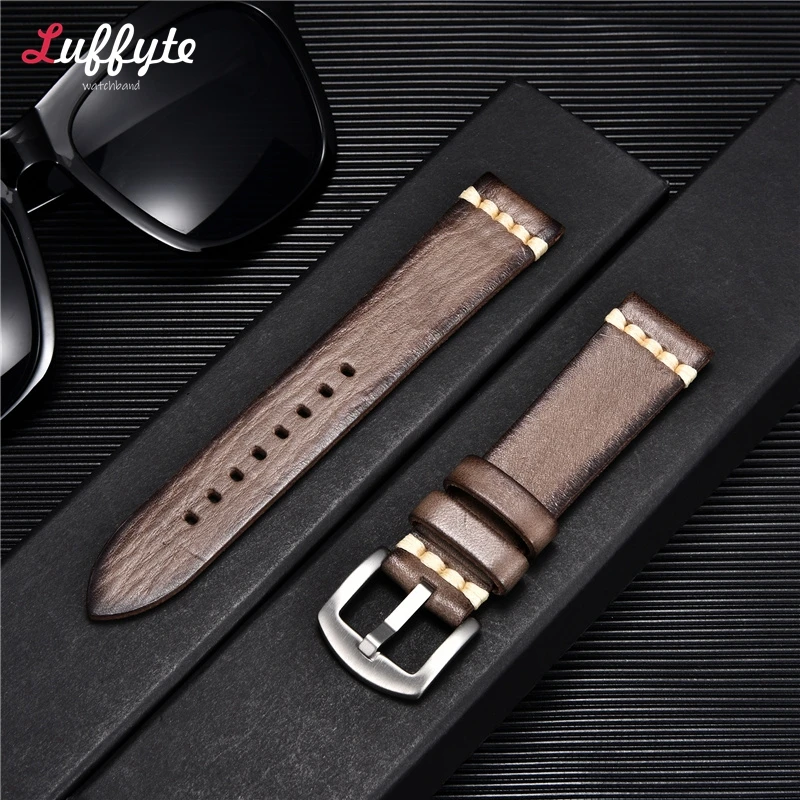 Handgefertigtes Vintage Retro italienisches Leder Uhrenarmband 18mm 20mm 22mm 24mm Herren Damen Universal Leder Uhrenarmband