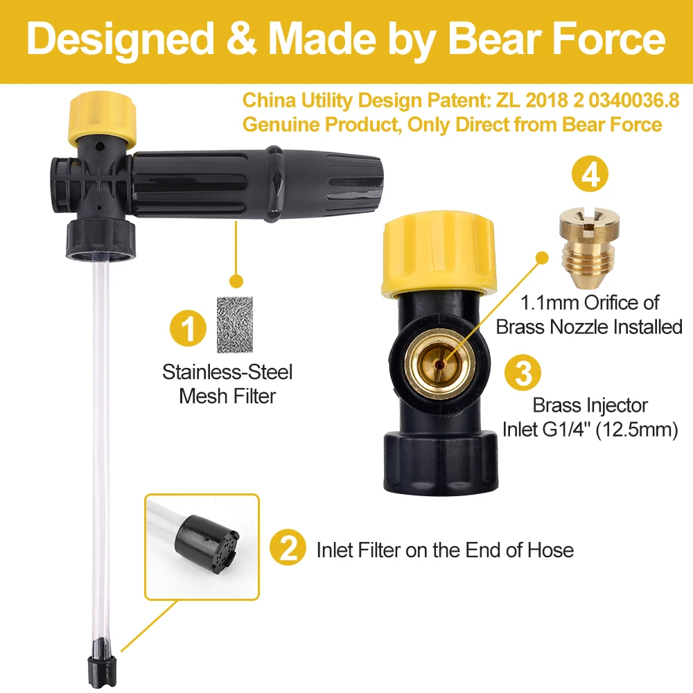 Car Washer Snow Foam Lance Foam Generator Soap Foamer Car Foam Wash Sprayer Foam Gun Nozzle Maker for Bosch High Pressure Washer view 3