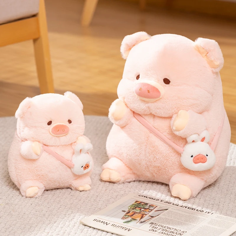 Kawaii Anime Lulu Pig Bread Plush Toy Stuffed Wedding Bridal Pig Dolls Pink Angel Pig With Wings Cute Pig With Rabbit Coin Purse