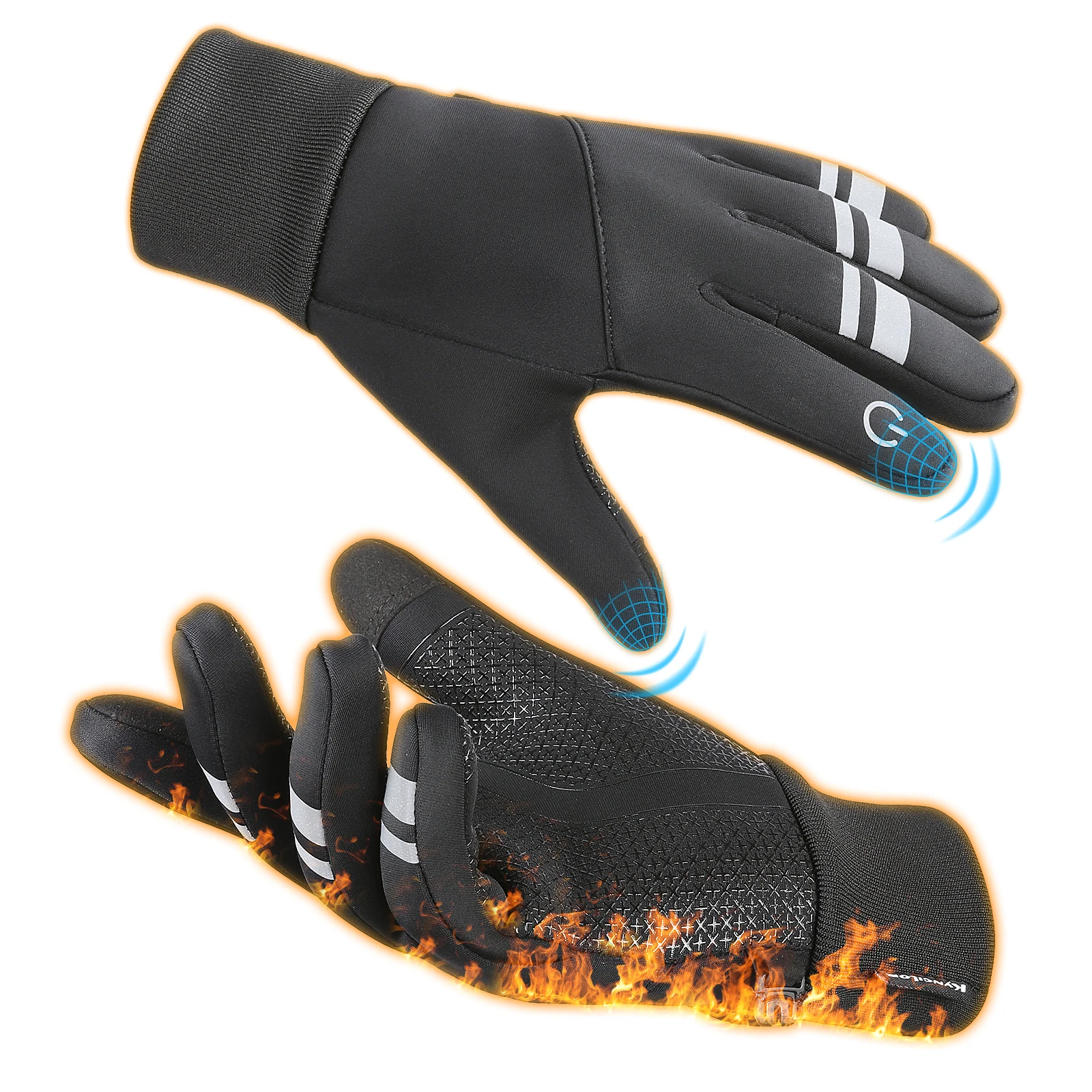 

Men Winter Cycling Reflective Gloves Touch Screen Waterproof Windproof Bicycle Sports Mitten Warm Motorcycle Ski Riding Gloves