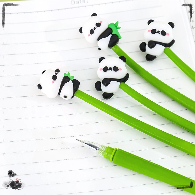 Imagem -05 - Panda Gigante Silicone Caneta Neutra para Estudantes Papelaria de Aprendizagem Criativa Alta Aparência Shake Music Signature Bonito 48 Pcs