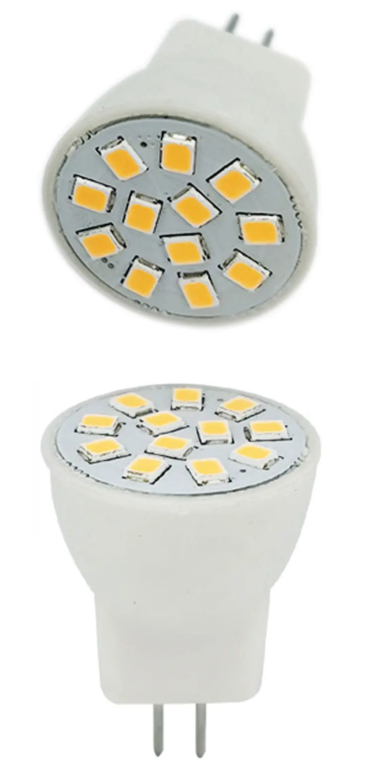 Bombilla LED MR8 de 25mm y 1 "de diámetro, lámpara empotrada de 2W, Blanco cálido, 2700K, CC de 12V, 4 piezas