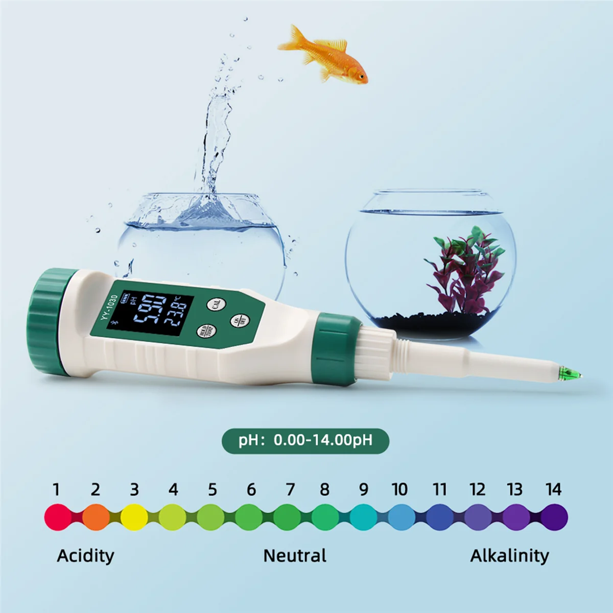 Imagem -04 - Qualidade da Água Monitor Tester Display Digital ph Meter Meat Cosmetic Acidez Medidor Detecção de ph do Solo Yy1030