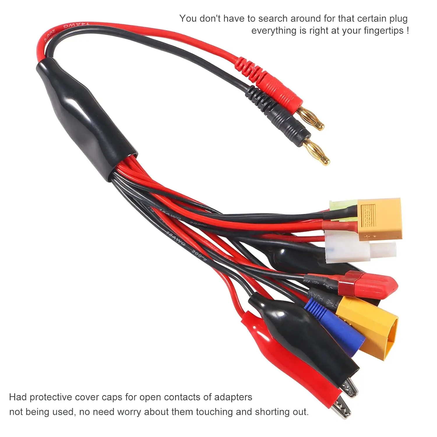 موصل متعدد الوظائف سلك الفاصل 11 في 1 الأخطبوط تحويل كابل إلى 4.0 مللي متر كابل توصيل الموز ل TRX ، T-Plug ، Futaba ، Tamiya Mini