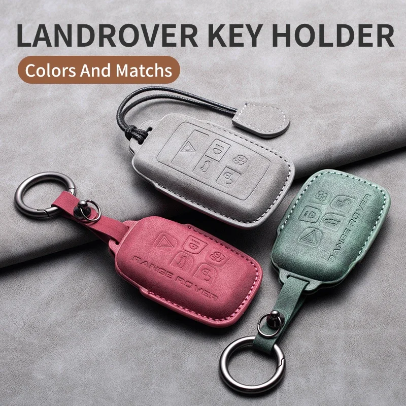 Car Key Case Protector Full Cover For Land Rover Discovery Range Rover Evoque Velar Sport Auto Inter Accessories Sheepskin Grain