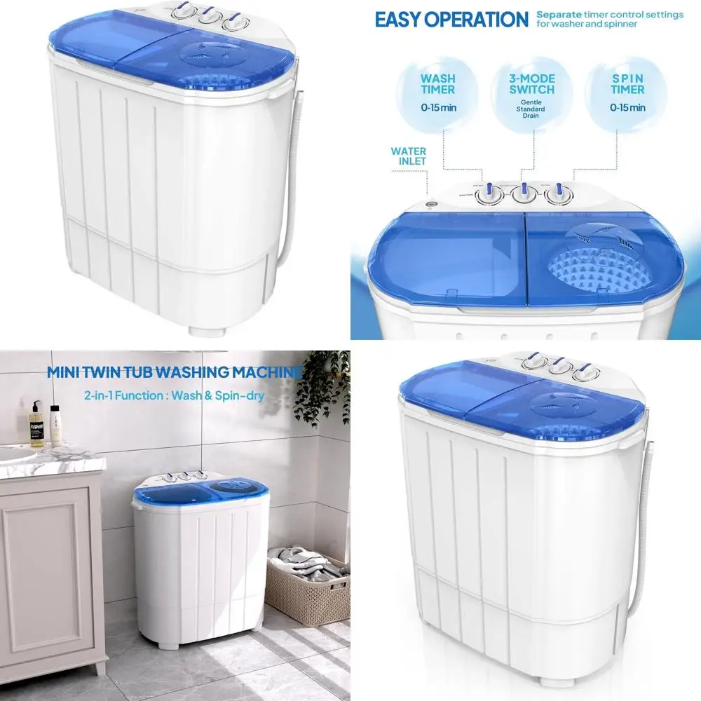 

Компактная электрическая стирально-сушильная машина (11 фунтов) для автодомов, общежитий и кемпинга