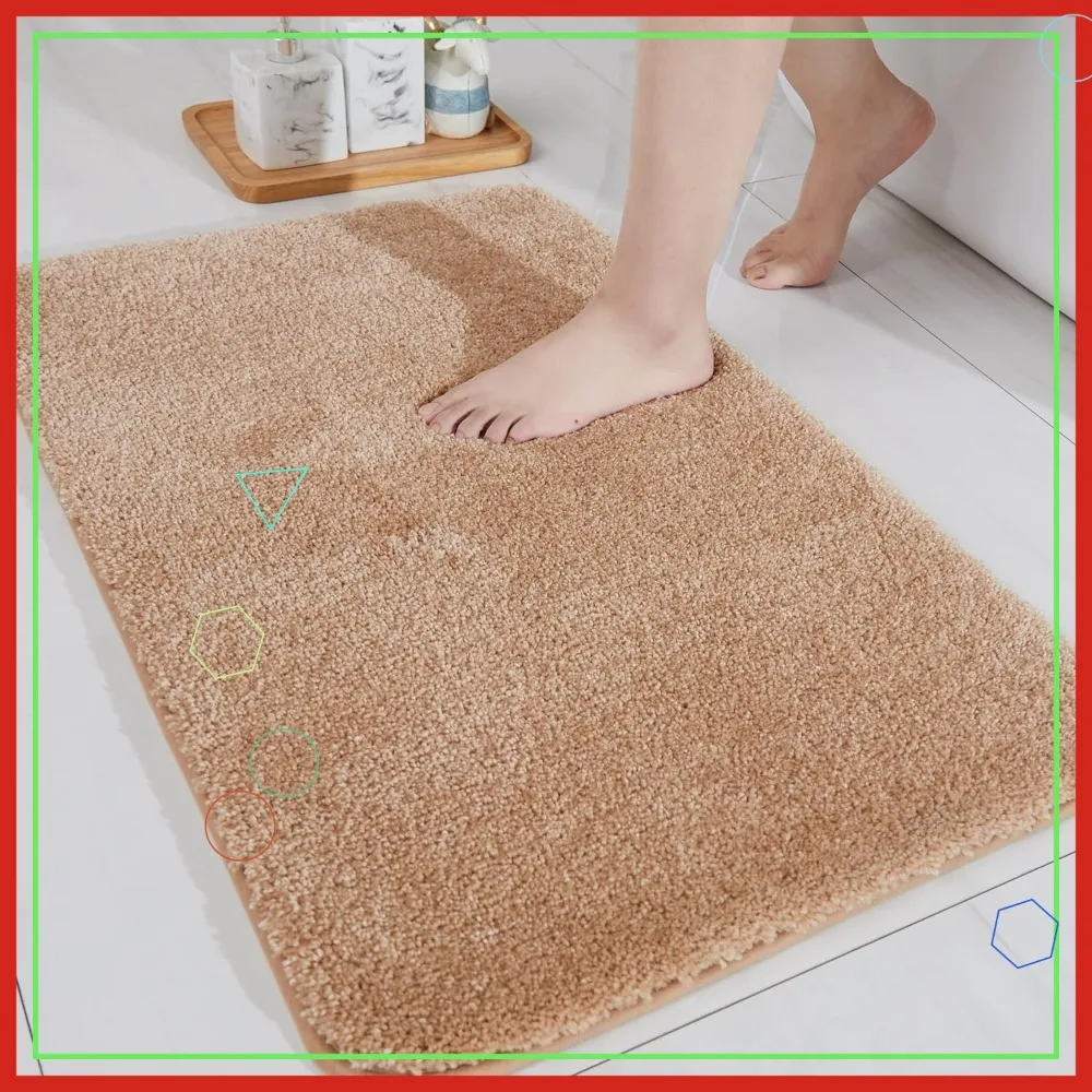 

Extra Thick Anti-Slip Bath Mat - Soft Plush Water Absorbent Microfiber Rug for Bathroom Living Room Bedroom