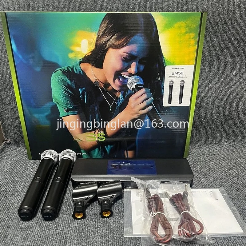 Factory direct sales of BLX288 SM58 wireless microphone one for two live broadcast Karaoke SM58 wired one for two microphone