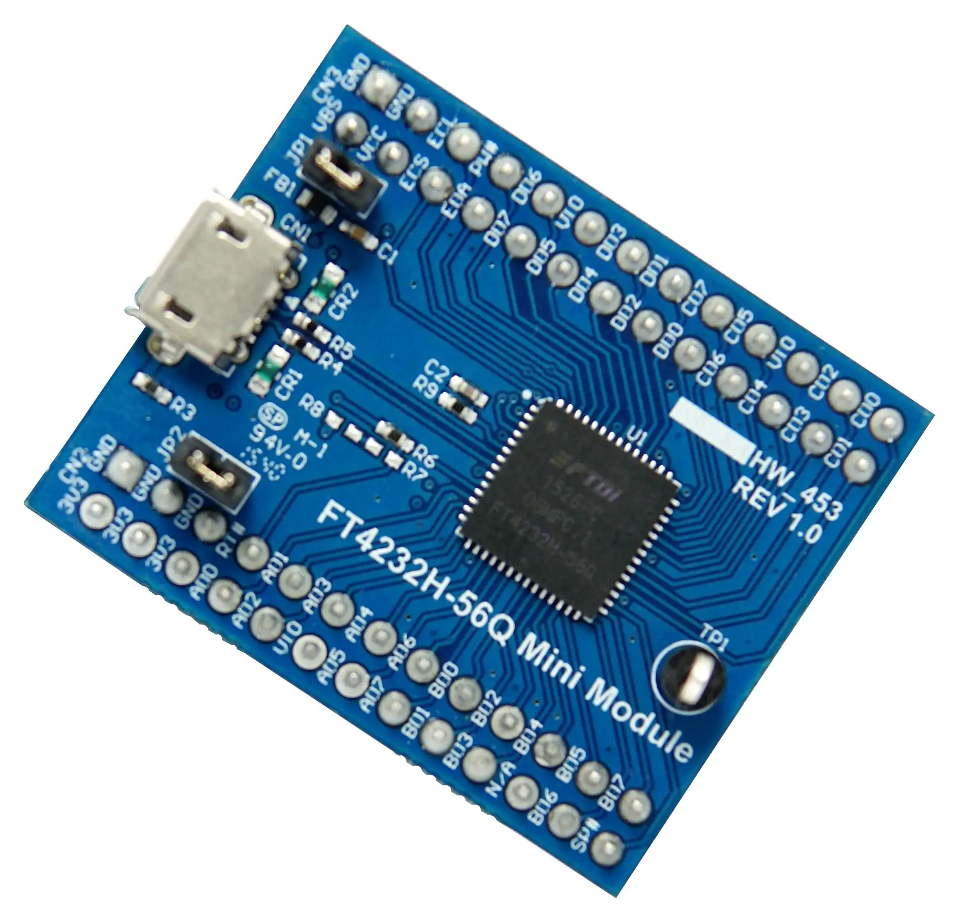 FTDI FT4232H-56Q MINI MDL Evaluation Board, USB-FIFO/SERIAL, 480Mb/s Two-port Bridge, Asynchronous 12Mbaud