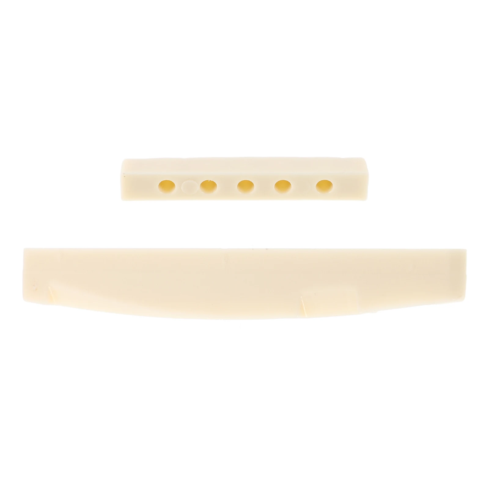 

2Pcs Guitar String Nut Acoustic Bridge Saddle Beige Bone Replacement Accessories Kit for Folk Electric Guitar
