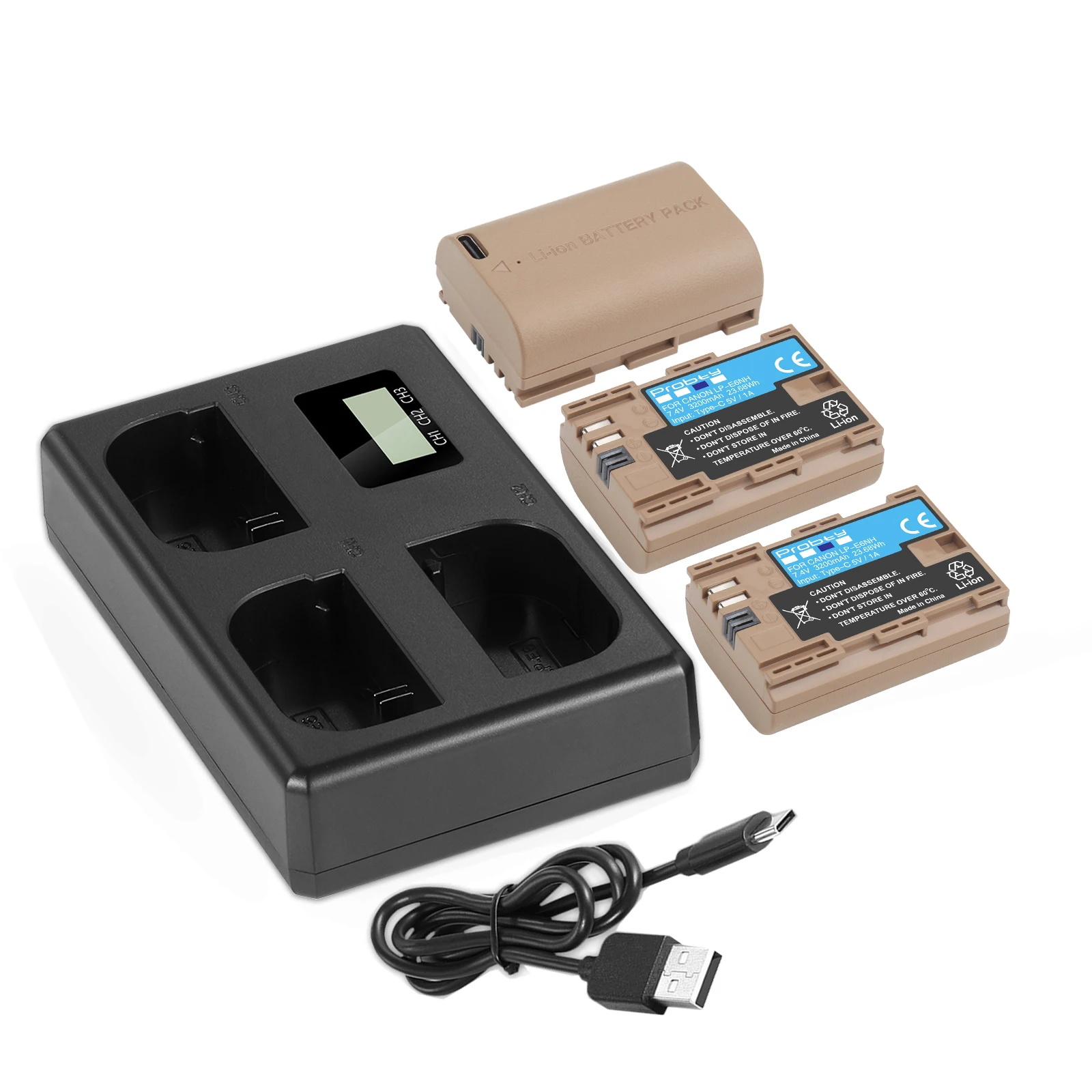 LP-E6NH LP-E6N Vervangende Batterij + Drie Kanaals Oplader Voor Canon EOS R R5 R6 5D IV 5DS R 7D 60D 70D 80D 90D Mark Camera