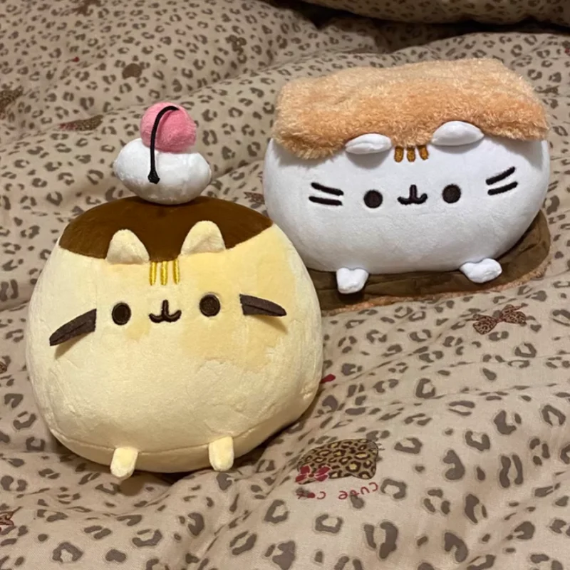 

Pudding Cat Plush Doll Biscuit Cat Kawaii Soft Stuffed Animal Doll Accompanying Toys Room Decoration Collection Holiday Gift