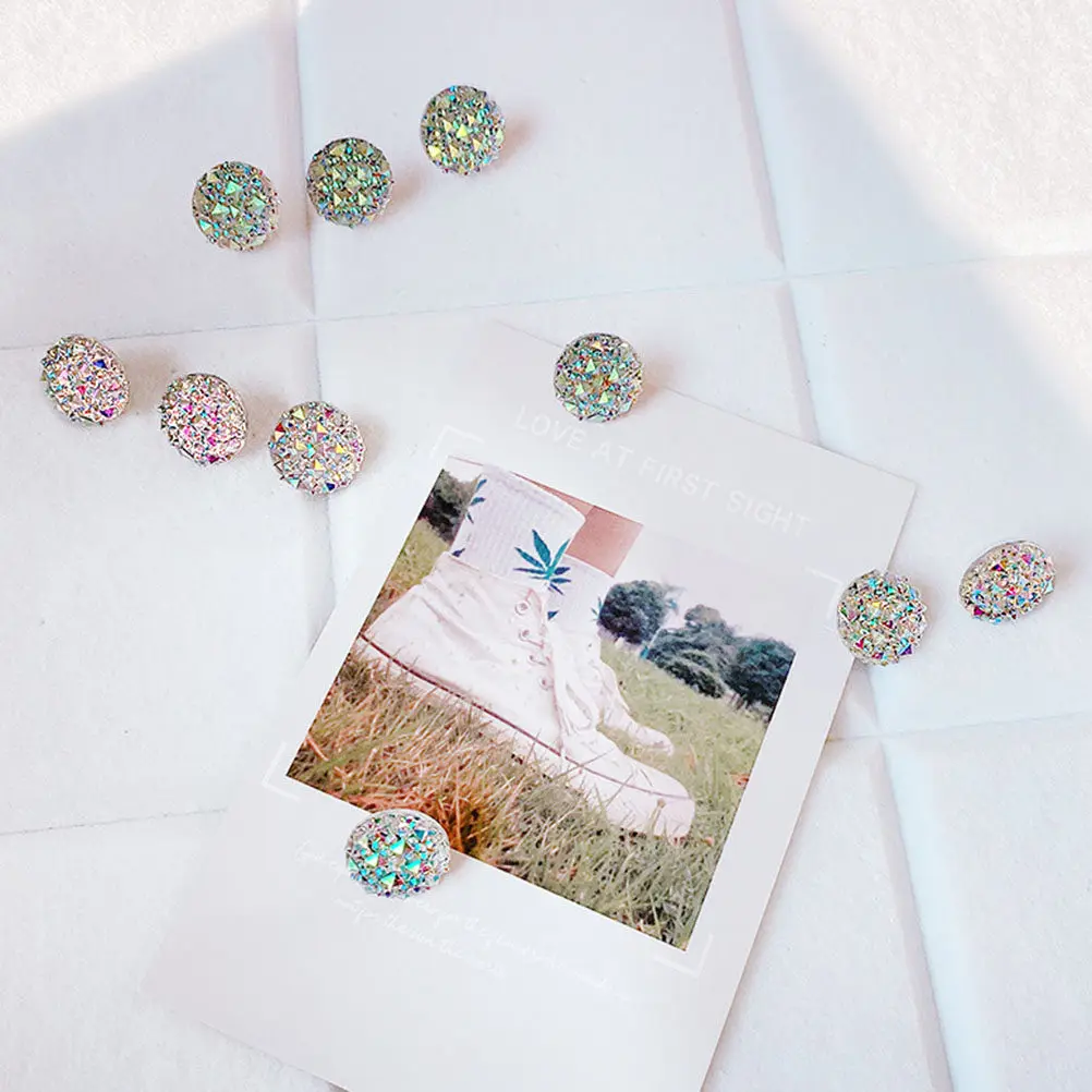 

10Pcs Rhinestone Push Pins Convenient Delicate Thumbtacks for Office Studies Map Markers Daily Use Thumbtacks Desk Accessories
